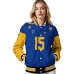 customized st louis blues team patch blue varsity jacket best selling
