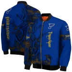 customized st louis blues tribal deer art blue bomber jacket best selling