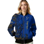 customized st louis blues tribal deer art blue bomber jacket best selling
