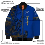 customized st louis blues tribal deer art blue bomber jacket best selling