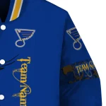 customized st louis blues tribal deer art blue varsity jacket best selling