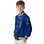 customized st louis blues tribal deer art blue varsity jacket best selling