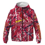 customized st louis cardinals brushstroke pattern red windbreaker jacket best selling