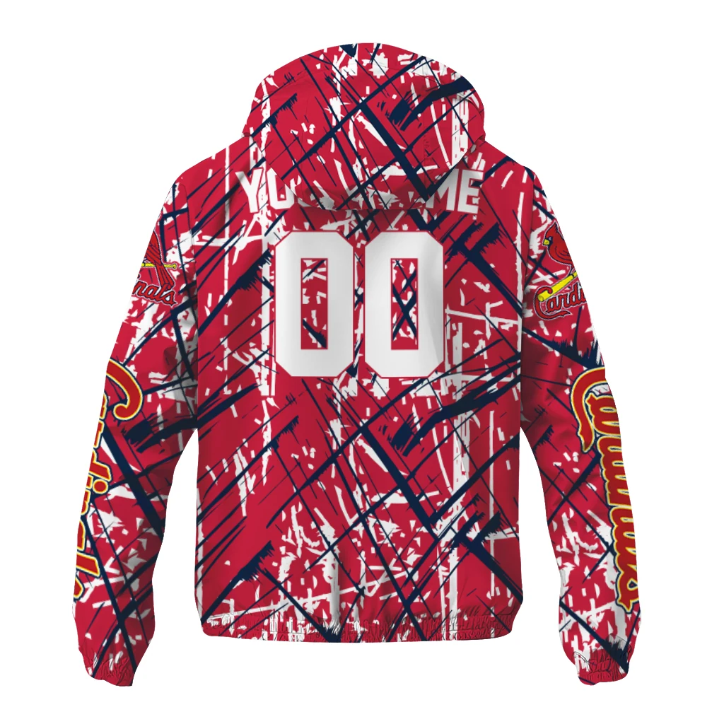 customized st louis cardinals brushstroke pattern red windbreaker jacket fashion forward customized st louis cardinals brushstroke pattern red windbreaker jacket fashion forward