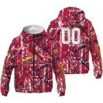 customized st louis cardinals brushstroke pattern red windbreaker jacket best selling