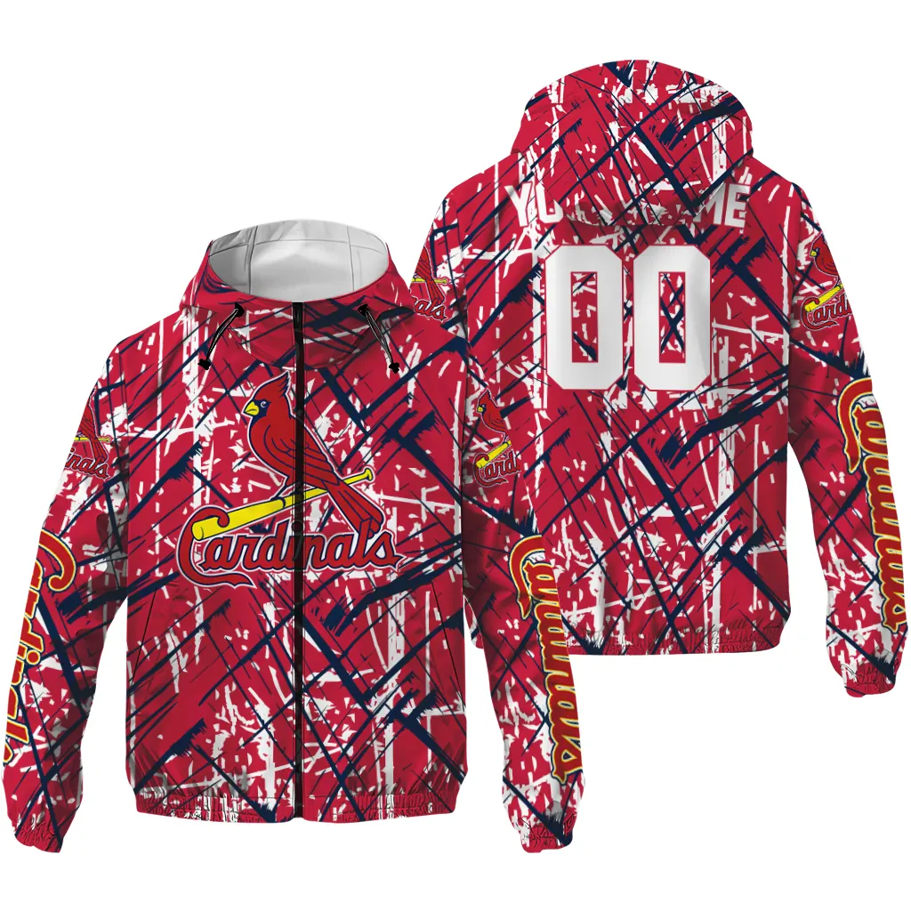 customized st louis cardinals brushstroke pattern red windbreaker jacket high quality customized st louis cardinals brushstroke pattern red windbreaker jacket high quality