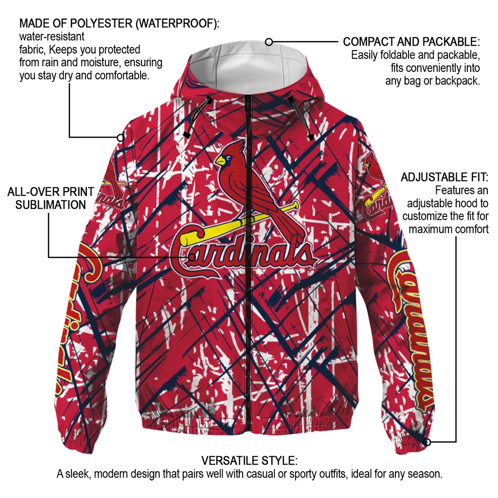 customized st louis cardinals brushstroke pattern red windbreaker jacket new arrival customized st louis cardinals brushstroke pattern red windbreaker jacket new arrival