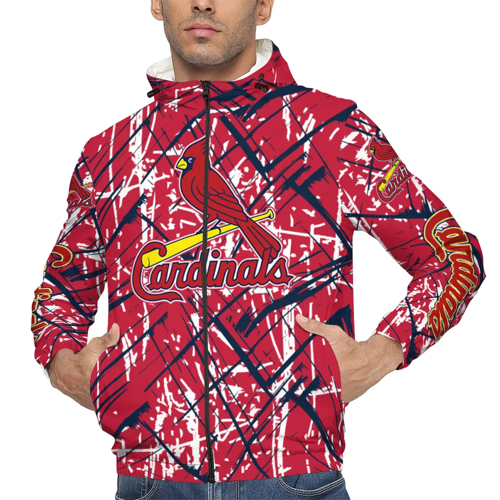customized st louis cardinals brushstroke pattern red windbreaker jacket top rated customized st louis cardinals brushstroke pattern red windbreaker jacket top rated