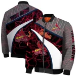 customized st louis cardinals electric flash red bomber jacket best selling