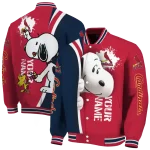 customized st louis cardinals snoopy head red varsity jacket best selling