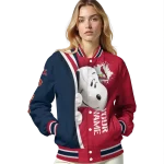 customized st louis cardinals snoopy head red varsity jacket best selling
