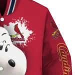 customized st louis cardinals snoopy head red varsity jacket best selling