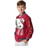 customized st louis cardinals snoopy head red varsity jacket best selling