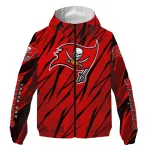 customized tampa bay buccaneers abstract streaks red windbreaker jacket best selling