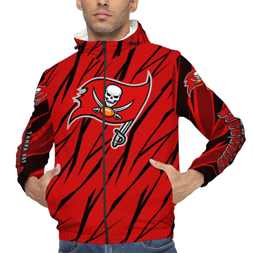 customized tampa bay buccaneers abstract streaks red windbreaker jacket top rated customized tampa bay buccaneers abstract streaks red windbreaker jacket top rated