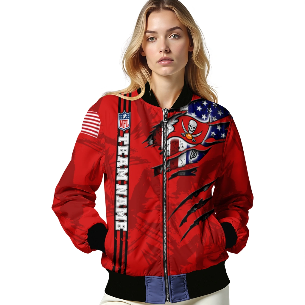 customized tampa bay buccaneers american pride tears red bomber jacket latest model customized tampa bay buccaneers american pride tears red bomber jacket latest model