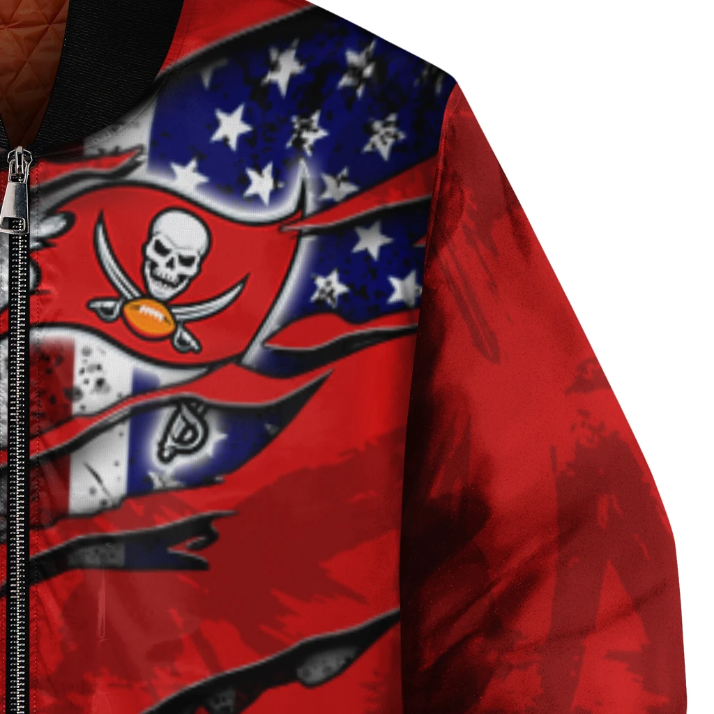 customized tampa bay buccaneers american pride tears red bomber jacket premium grade customized tampa bay buccaneers american pride tears red bomber jacket premium grade
