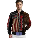 customized tampa bay buccaneers flag wood brown bomber jacket best selling