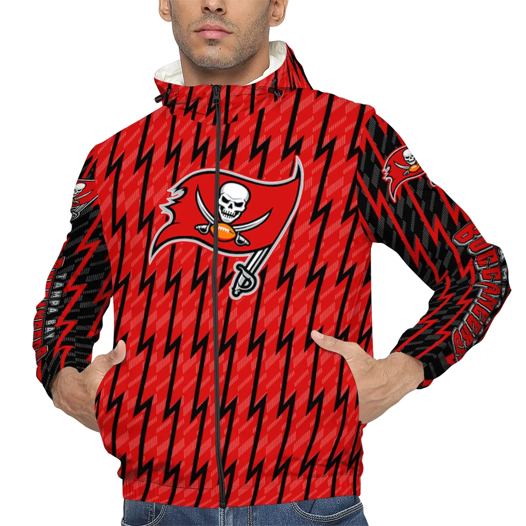 customized tampa bay buccaneers lightning strike grid red windbreaker jacket top rated customized tampa bay buccaneers lightning strike grid red windbreaker jacket top rated