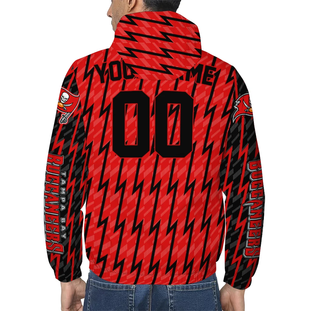 customized tampa bay buccaneers lightning strike grid red windbreaker jacket trendy customized tampa bay buccaneers lightning strike grid red windbreaker jacket trendy