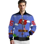 customized tampa bay buccaneers mario blocks blue black bomber jacket best selling