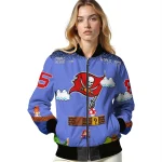 customized tampa bay buccaneers mario blocks blue black bomber jacket best selling