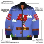 customized tampa bay buccaneers mario blocks blue black bomber jacket best selling