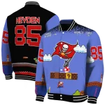 customized tampa bay buccaneers mario blocks blue black varsity jacket best selling