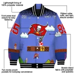 customized tampa bay buccaneers mario blocks blue black varsity jacket best selling