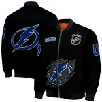 customized tampa bay lightning claw cut black bomber jacket best selling