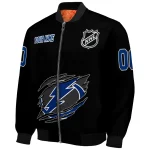 customized tampa bay lightning claw cut black bomber jacket best selling