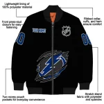 customized tampa bay lightning claw cut black bomber jacket best selling