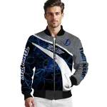 customized tampa bay lightning electric flash blue bomber jacket best selling