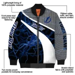customized tampa bay lightning electric flash blue bomber jacket best selling