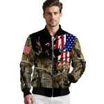customized tampa bay lightning patriot deer camouflage bomber jacket best selling