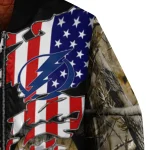 customized tampa bay lightning patriot deer camouflage bomber jacket best selling