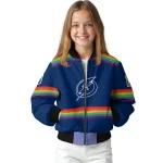 customized tampa bay lightning rainbow jersey number blue bomber jacket best selling