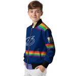 customized tampa bay lightning rainbow jersey number blue bomber jacket best selling