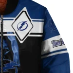 customized tampa bay lightning reaper hands blue black bomber jacket best selling