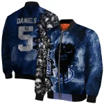 customized tampa bay lightning skull cluster blue bomber jacket best selling