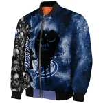 customized tampa bay lightning skull cluster blue bomber jacket best selling
