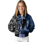 customized tampa bay lightning skull cluster blue bomber jacket best selling