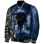 customized tampa bay lightning skull cluster blue varsity jacket best selling