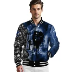 customized tampa bay lightning skull cluster blue varsity jacket best selling