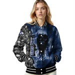 customized tampa bay lightning skull cluster blue varsity jacket best selling