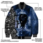 customized tampa bay lightning skull cluster blue varsity jacket best selling