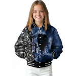 customized tampa bay lightning skull cluster blue varsity jacket best selling
