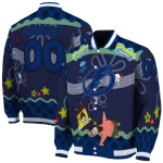 customized tampa bay lightning spongebob playtime blue varsity jacket best selling