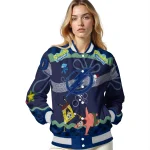 customized tampa bay lightning spongebob playtime blue varsity jacket best selling