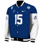 customized tampa bay lightning team patch blue varsity jacket best selling
